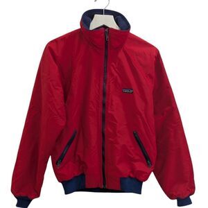 VTG 1980s USA Patagonia Nylon Fleece Lined Bomber Jacket Men's S RED 28101